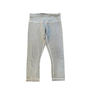 Women 6 Lululemon Capri Cropped Herringbone Gray Leggings Pants Wunder Under
